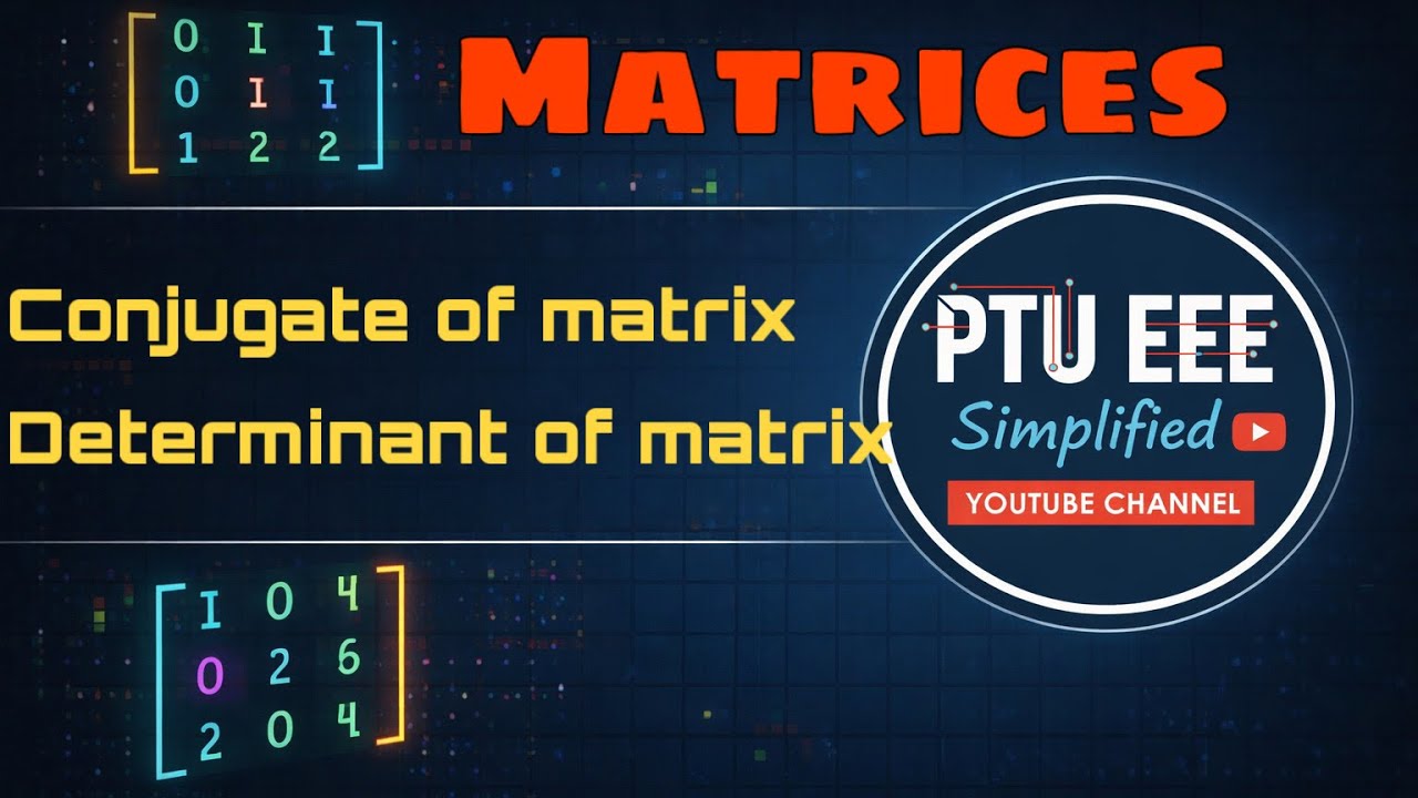 How to find Determinant of matrix and conjugate of matrix