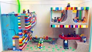 LEVITATING Lego Base Construction Site -LEGO Dam Breach Experiment