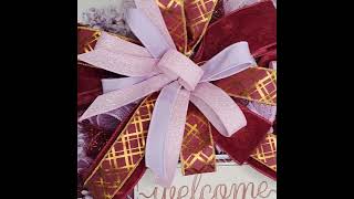 Welcome Fall Sign Door Wreath, Autumn Front Door Wreath, Elegant Door Decor