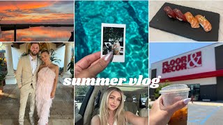 vlog: travel to sea island, diy side tables, sushi date