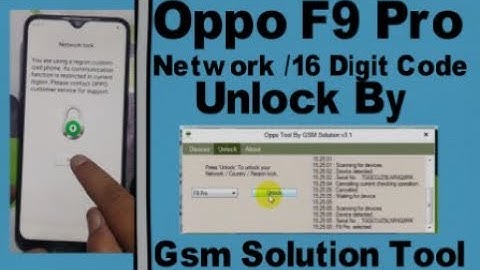 Oppo F9 Pro Network/16 Digit Code  Unlock By Gsm Solution Tool.