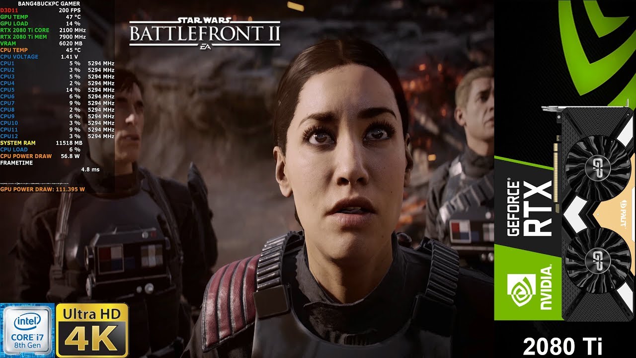 STAR WARS Battlefront II Ultra Settings 4K Campaign | RTX 2080 Ti | i7  8700K 5.3GHz