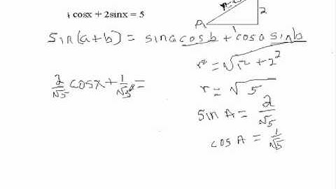 Trig Equations of the Form Acosx + Bsinx = c