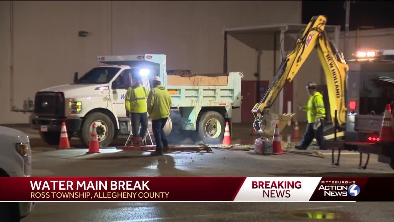 Ross Township water main break - YouTube