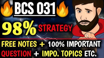 Bcs 031 Most Important Questions😯 | URGENT VIDEO🔥| C++ Programming