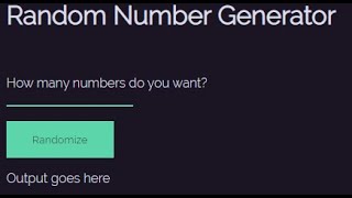 Random Number Generator // Web Dev Project 1