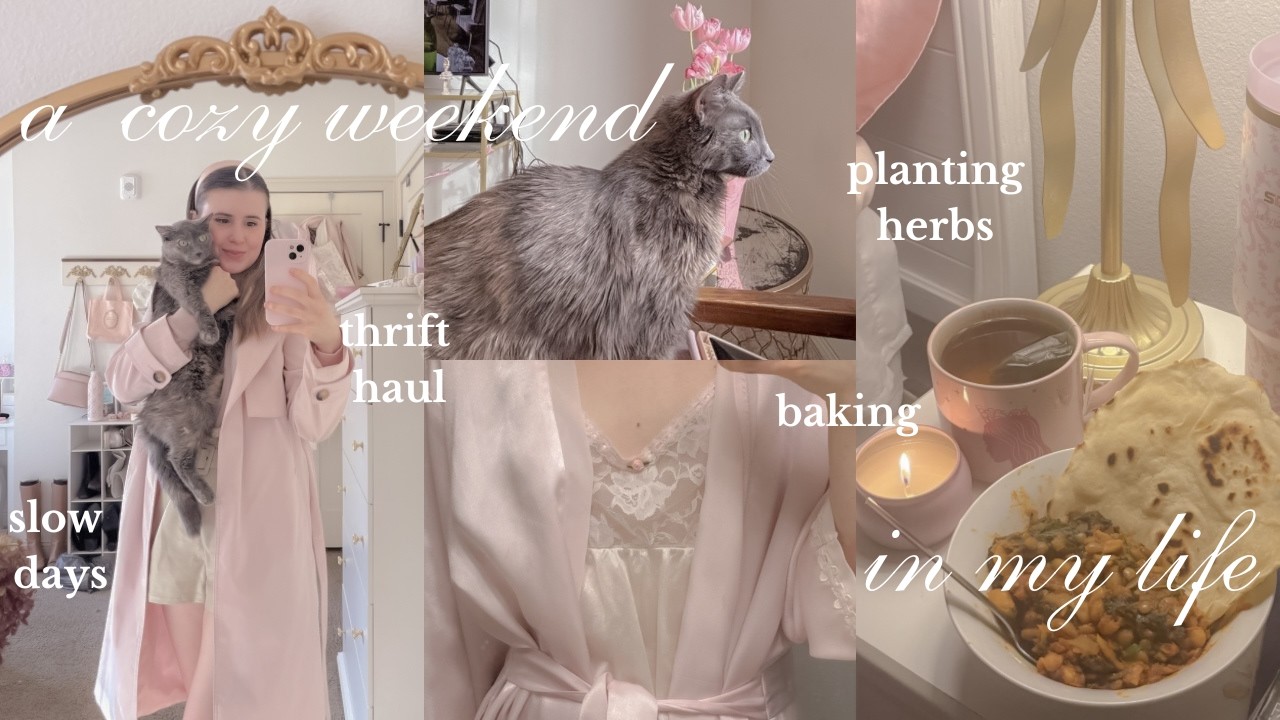 romanticize my weekend with me | soft routines, early spring outfits, thrift haul & cooking
