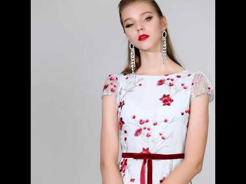 Luxury Series Elegant Mesh Embroidered Floral Bodycon Slim Evening Dress Luxury Series Elegant Mesh Embroidered Floral Bodycon Slim Evening Dress