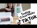 Testing Viral TikTok Cricut Hacks | Dollar Tree Hacks | Knitting House Square