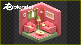 Blender 3D Beginner Tutorial: Smooth 3D Living Room