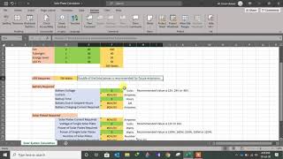 UPS Power, Battery and Solar Plates Calculation using MS Excel Sheet