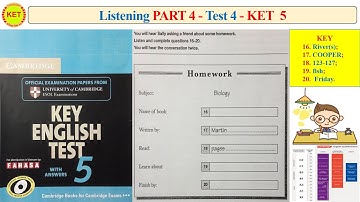 KET 5 Listening Part 4 Test 4 (Transcript + Key)