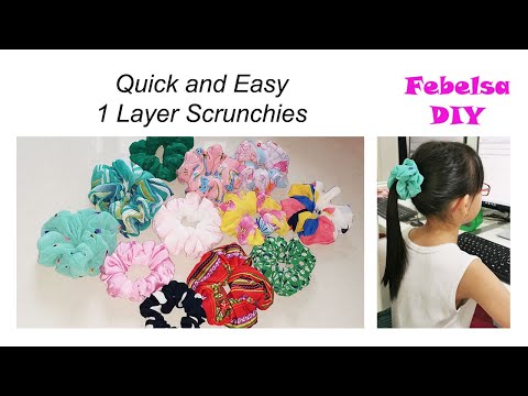 V045 - Super Quick and Easy DIY 1 Layer Scrunchies - May thun cột tóc 1 lớp cực nhanh và dễ