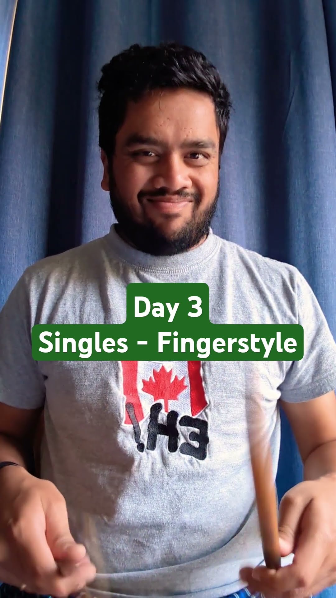 Day 3 - Single Strokes Fingerstyle #drums #drumroll #drummer #drumline ...