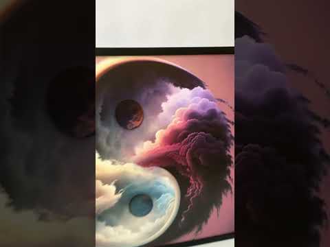 Велика картина на полотні "Інь і Ян" з дерев'яною рамою, відео 1