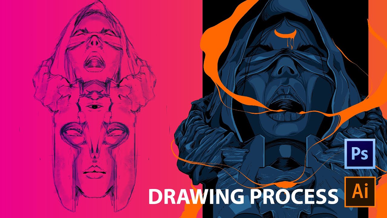 BLIND - MAKE A DESIGN FOR TSHIRTs | DRAWING PORCESS | ADOBE ILLUSTRATOR | SPEEDART