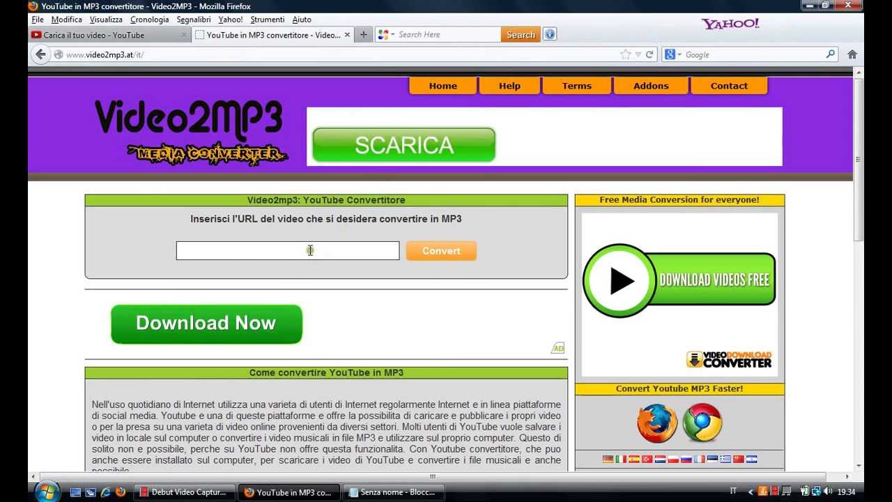 scaricare convertire video youtube