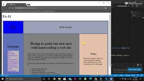 How to make table from html without adding external  css ?, HTML Tutorials.