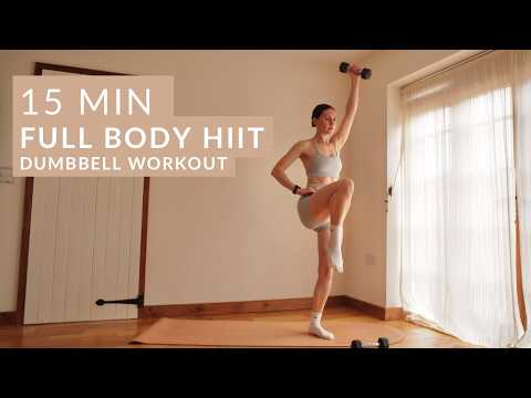 15 MIN Full Body HIIT Workout | quick & intense dumbbell workout for full body toning and fat burn