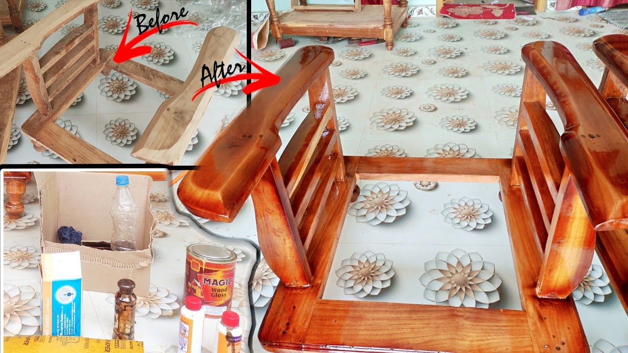 How to polish Wood furniture & chairs how to apply Wood PU polish