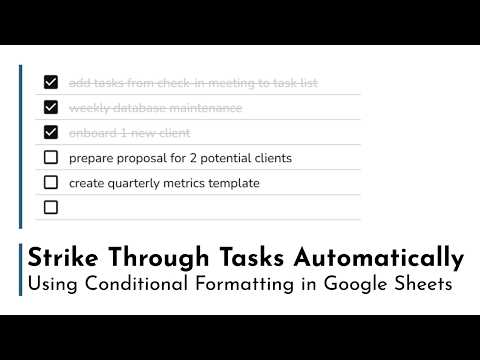 Automatically Strikethrough Tasks in Google Sheets (Checkbox + Conditional Formatting)