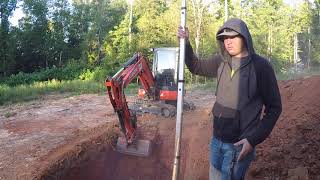 KUBOTA MINI EXCAVATOR installs SEPTIC Tank System on the HOMESTEAD for the MODERN FARM HOUSE build.