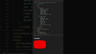 Youtube symbol using #HTML #CSS tutorial for beginners using VSCode IDE #shorts #coding