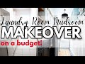 High-End Laundry Room Mudroom Makeover on a Budget