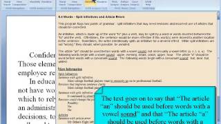 5.4 Words - Split Infinitives and Article Errors