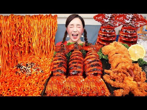 오징어 &amp;amp; 팽이버섯 찜🦑 오징어 튀김 레시피 먹방 Squid Enokimushrooms CRISPY <strong>CALAMARI</strong> Recipe Ssoyoung