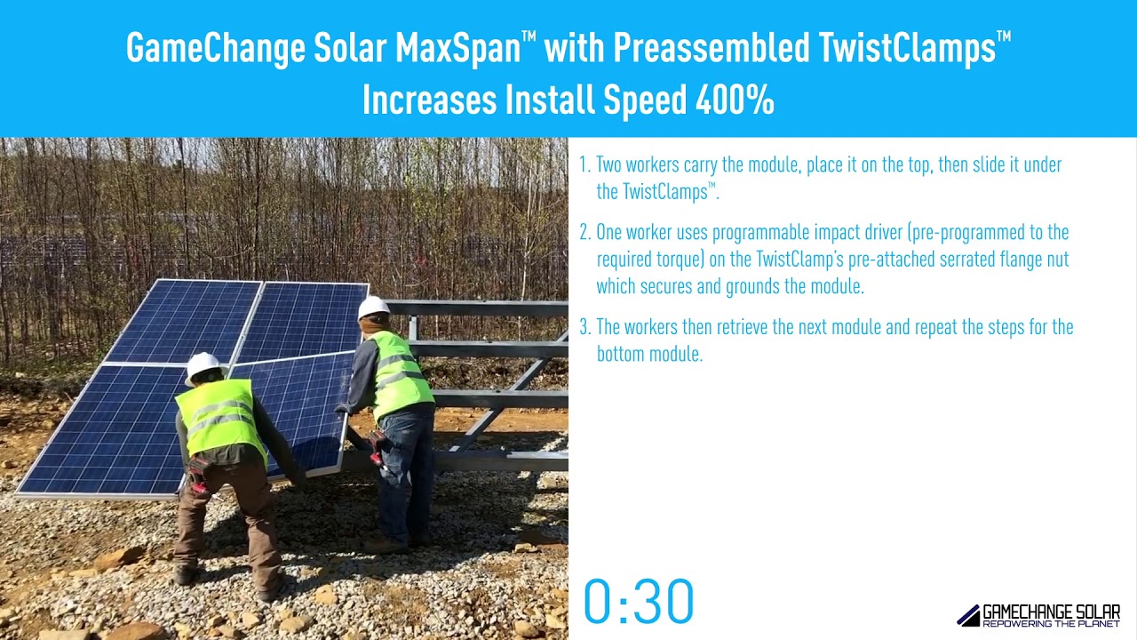 GameChange Solar MaxSpan™ with Preassembled TwistClamps™