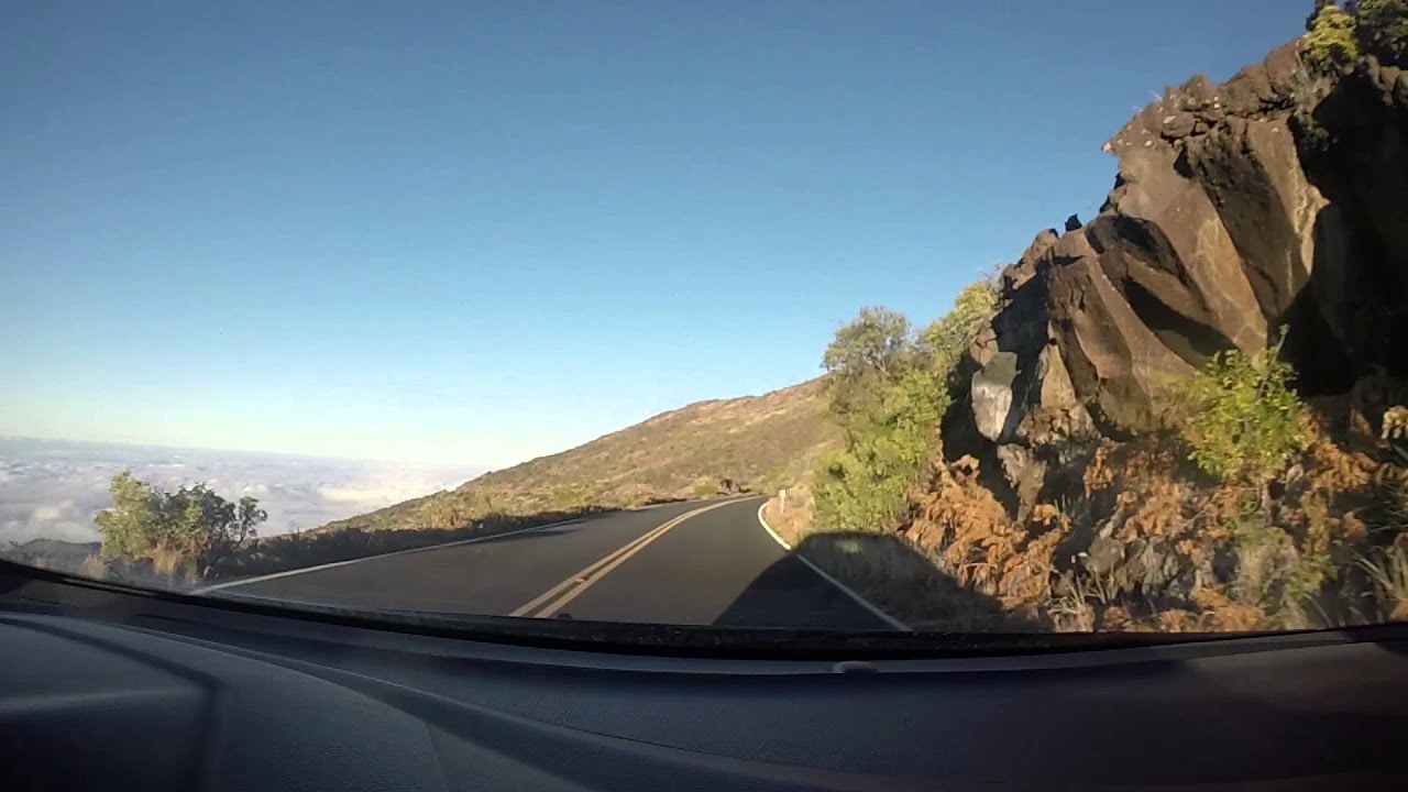 Haleakala drive down through the clouds (HD) YouTube