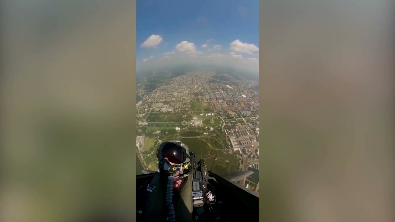 F-22 pilot shares cockpit view of DC flyover