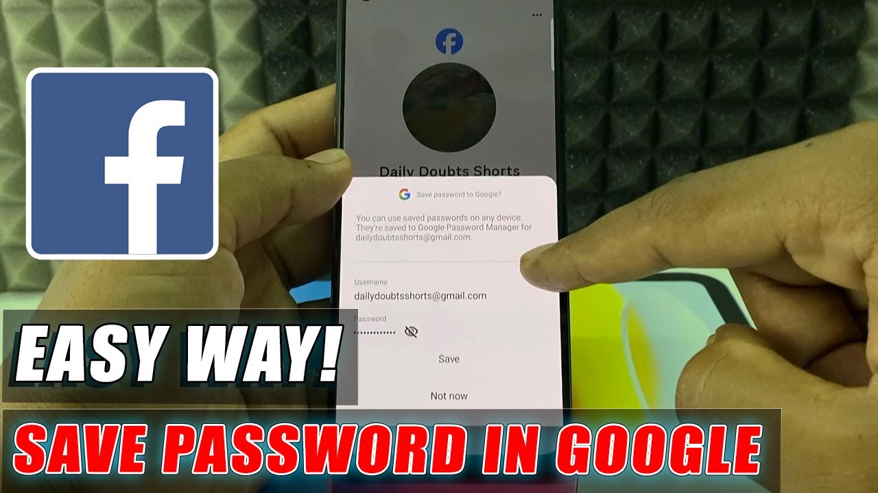 how to save facebook password in google account?