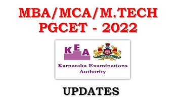 MBA/MCA/M.TECH PGCET 2022 Updates