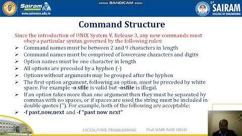 Lecture Video 1 18CS56 Module1 General Features of Unix Command Hare Ram Singh