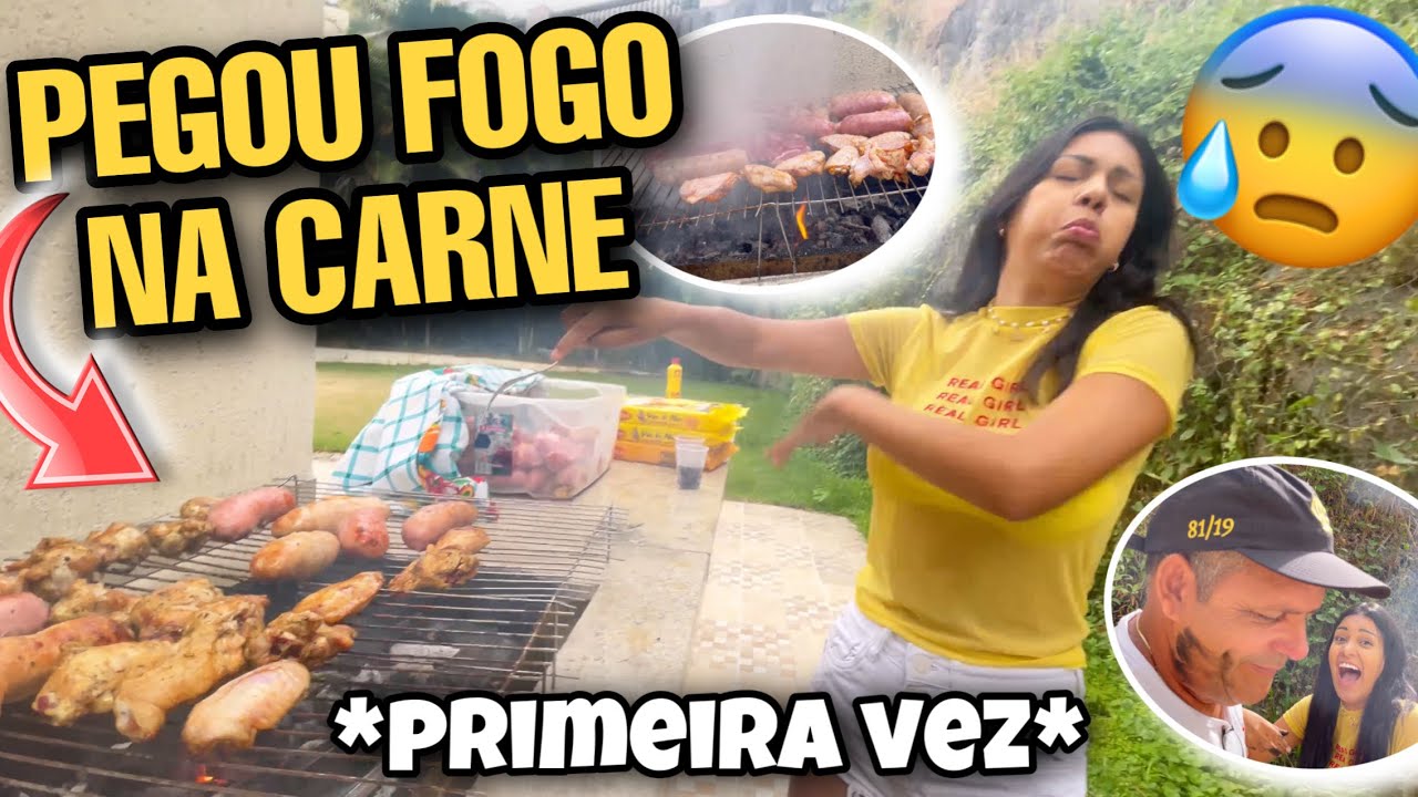 FUI FAZER UM CHURRASCO PRA FAMÍLIA E PEGOU FOGO! 🔥 *primeira vez* 🤣😰