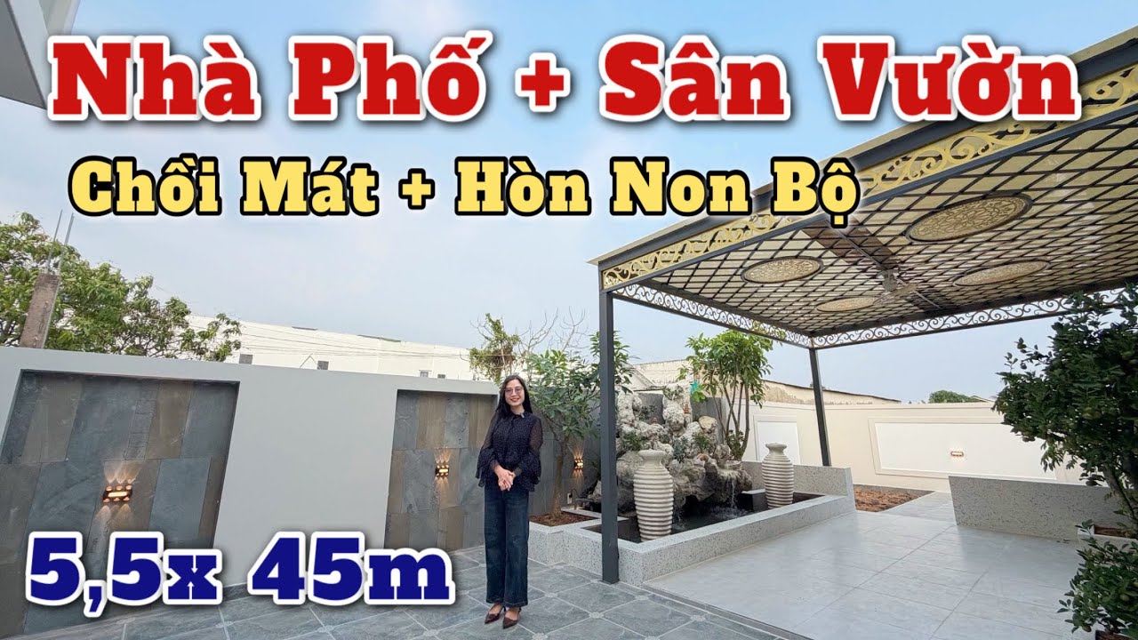 BÁN CĂN NHÀ PHỐ CÓ SÂN VƯỜN MƠ ƯỚC CHỦ XÂY DỰNG RẤT TÂM HUYẾT🤔Diện tích 5,5x45m full thổ cư