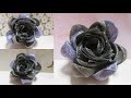 【Handmade】 How to make a rose with a ribbon.　バラの作り方　フラワーリボン　リボンローズ　리본으로 장미 만들기