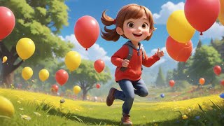 Count the Balloons Floating Away | Fun Balloon Song for Kids | Counting Adventure Rhyme