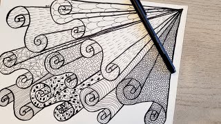 Trendy Drawing | Pattern Art |Follow Along Tutorial | Easy Doodle | Zentangle|