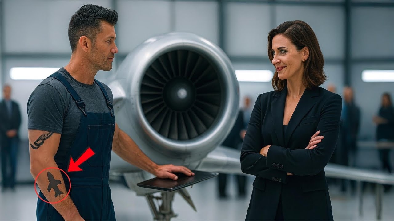 Single Dad Mechanic Humiliated by CEO Over Jet Engine—Until a Tattoo Exposed the Shocking Truth