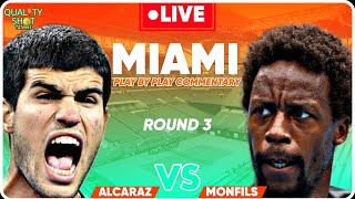 🎾ALCARAZ vs MONFILS | ATP Miami Open 2024 | LIVE Tennis Play-by-Play Stream