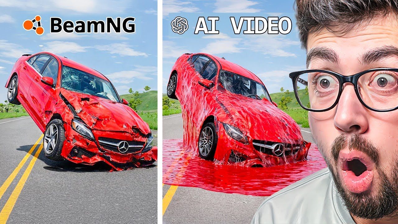 ACCIDENTES DE COCHES RECREADOS POR IA 😂 | BeamNG Drive