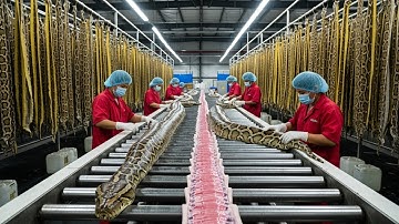 Inside the Python Leather Factory–Million Dollar Products Are Made from Python Skin Full Process