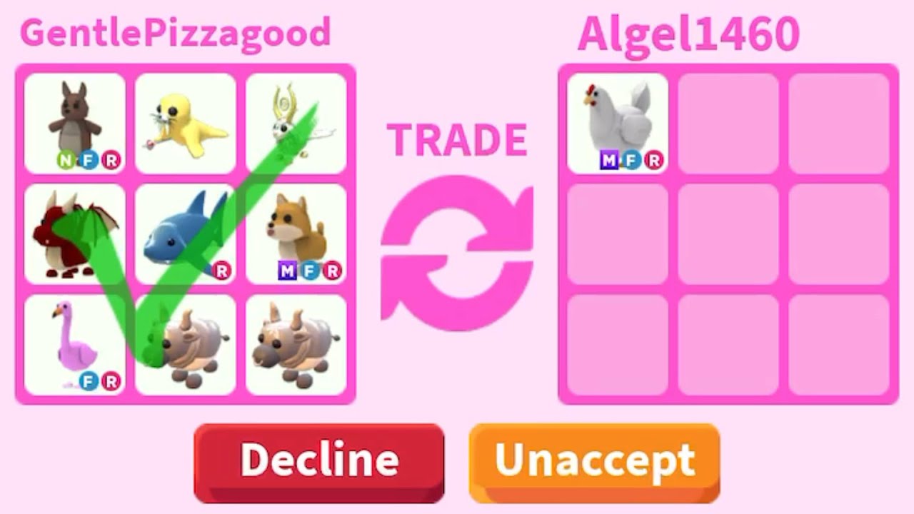 Chicken, Trade Roblox Adopt Me Items