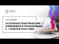 Основные практические изменения в госзакупках с 1 января 2022 года