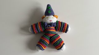 Crochet scrap yarn clown tutorial