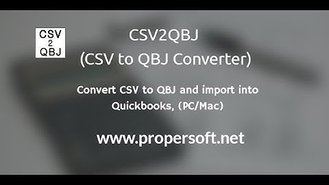 CSV2QBJ (CSV to QBJ Converter) by ProperSoft