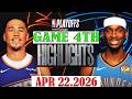 Oklahoma City Thunder vs Phoenix Suns GAME 4th Apr 22.2026 Highlights | NBA Play-Offs